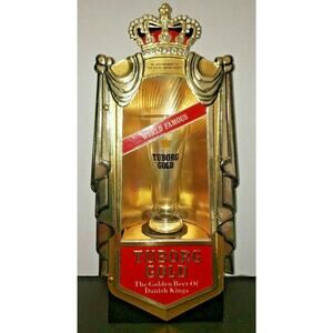 Vintage Tuborg Gold Beer 10 oz. Pilsner Barware Glass Copenhagen Denmark (9)